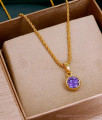 Stunning Amethyst Stone Pendant Gold Spiral Chain Online SMDR2404