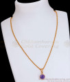 Stunning Amethyst Stone Pendant Gold Spiral Chain Online SMDR2404