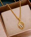 Pure Gold Tone Snake Design Chain With Leaf Pendant SMDR2408