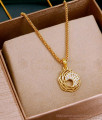 Stylish Gold Medium Pendant Chain White Stone Design SMDR2412