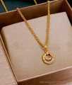 22K Gold Tone Diamond Pendant With Chain For College Wear SMDR2427