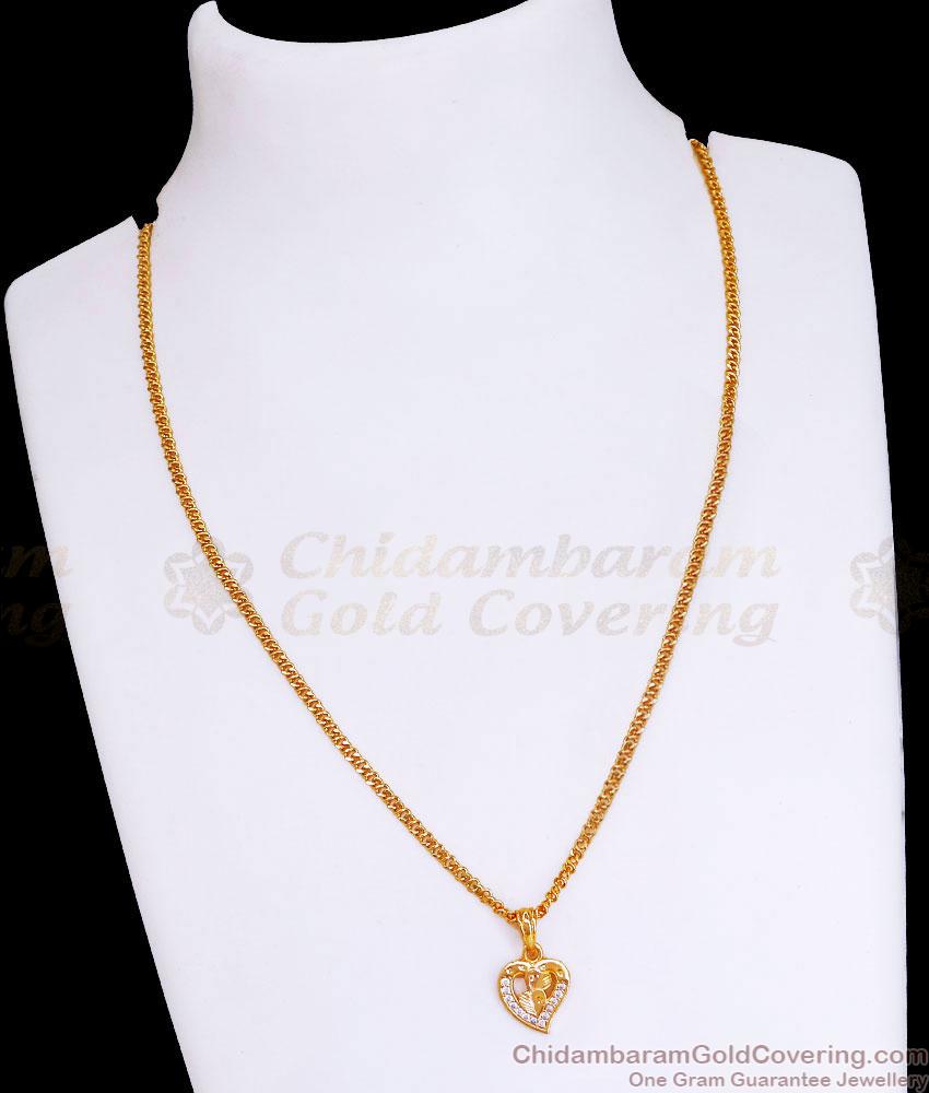 Heart Shaped Locket Gold Plated Necklace Without Stone SMDR2428