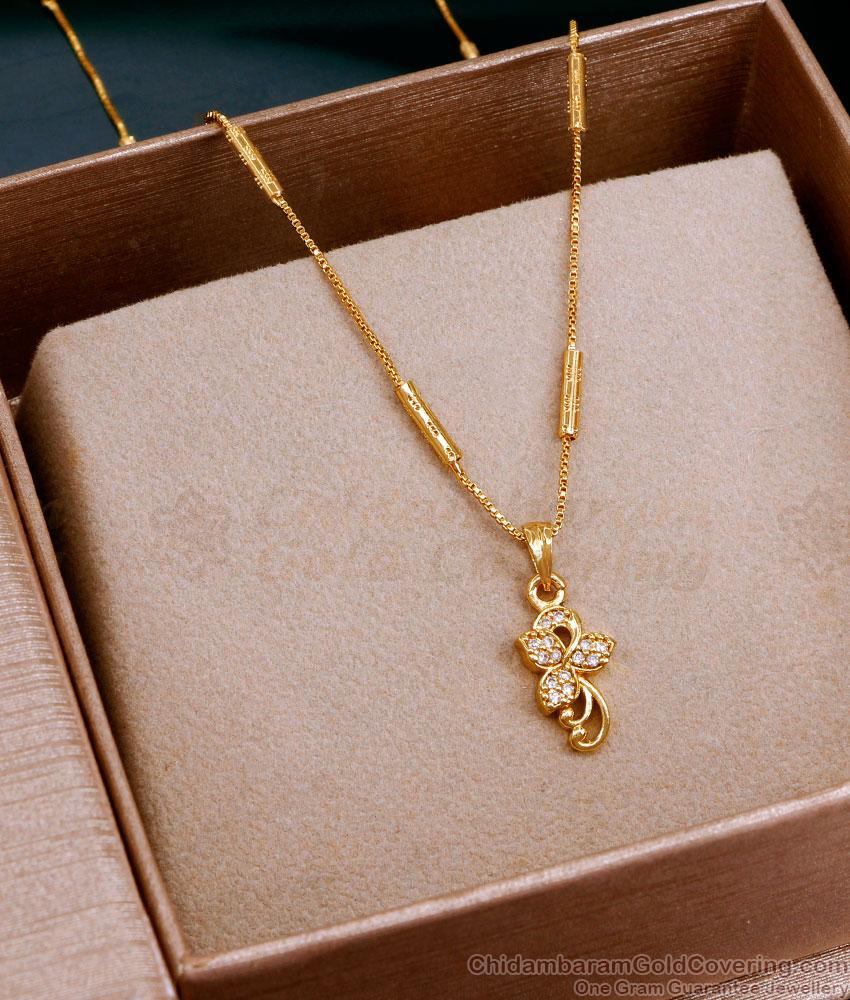 Beautiful Butterfly Stone Pendant Gold Plated Necklace SMDR2438