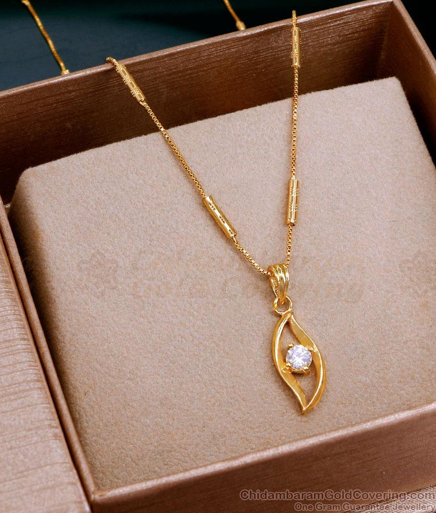 New Model Gold Pendant Chain White Stone Eye Design SMDR2440