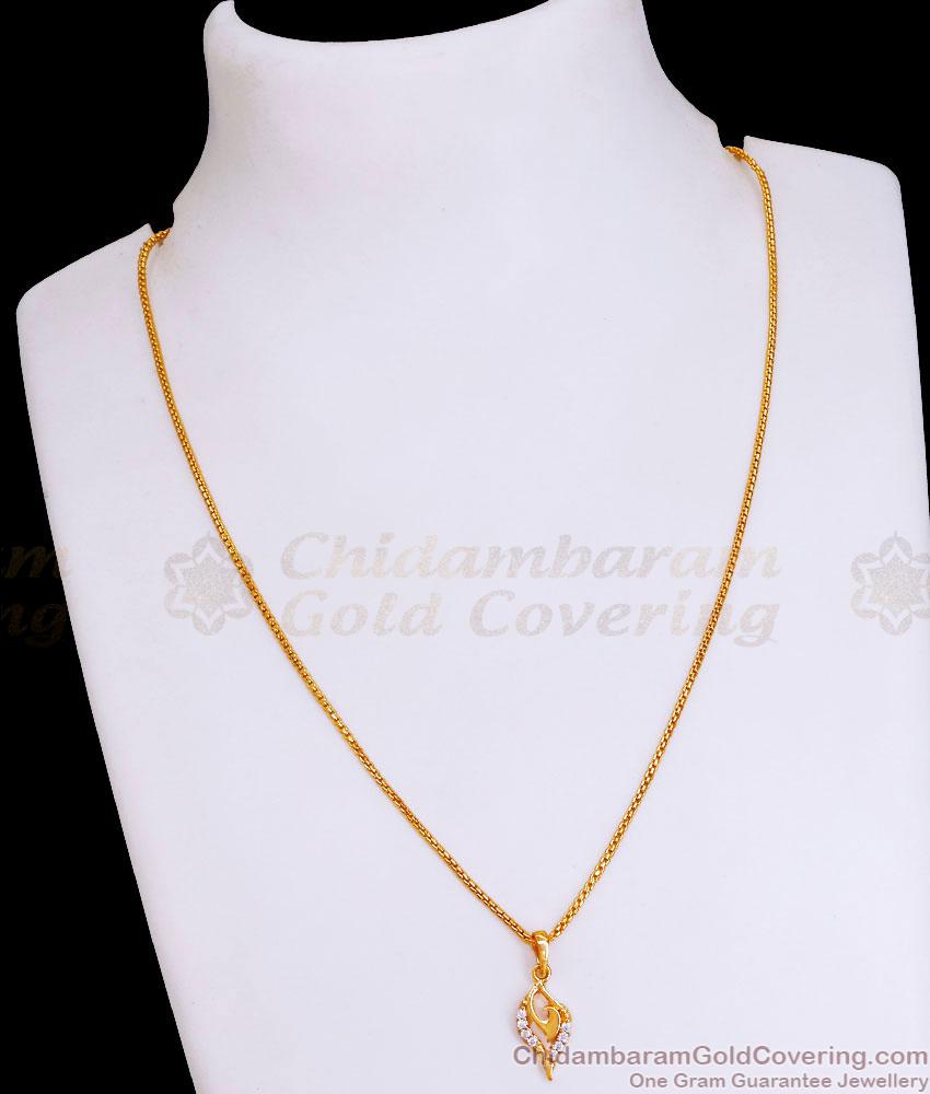 Regular Use Ad Stone Gold Pendant With Thin Chain SMDR2444