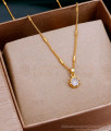 Small White Stone Gold Pendant Chain Daily Wear Collections SMDR2450