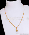 Simple Floral Design White Stone Pendant Gold Plated Chain SMDR2456