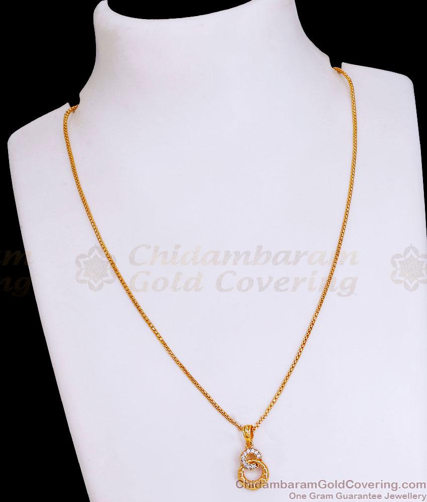 Daily Wear 1 Gram Gold Pendant Chain Designs Affordable Price SMDR2458