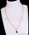 Stylish 1 Gram Gold Pendant Chain With Sapphire Stone SMDR2487