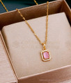 Pink Crystal Cz Pendant Gold Necklace Designs With Price SMDR2496