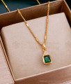 Emerald Stone Pendant Necklace Gold Imitation Chain Designs SMDR2498