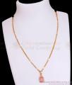 Elegant Pink Stone Gold Pendant Chain Designs For College Wear SMDR2499