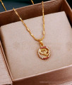 Ruby White Stone Gold Designer Pendant Necklace For Women SMDR2508