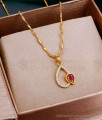 Glittering Diamond Ruby Pendant With Gold Wheat Chain SMDR2509