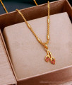 Ruby Stone Leaf Pendant Gold Chain For Office Wear SMDR2512