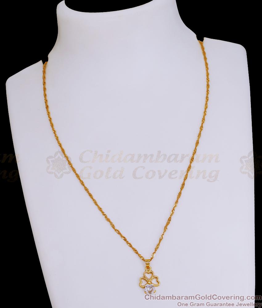 Small Lucky Charm Diamond Pendant With Gold Chain SMDR2516