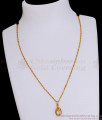 Latest 1 Gram Gold Necklace White Stone Pendant Design SMDR2517