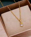 Light Weight Gold Plated Chain With Ad Stone Pendant For Girls SMDR2522