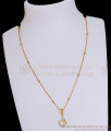 Office Wear Real Gold Design Pendant Necklace With White Stone SMDR2528