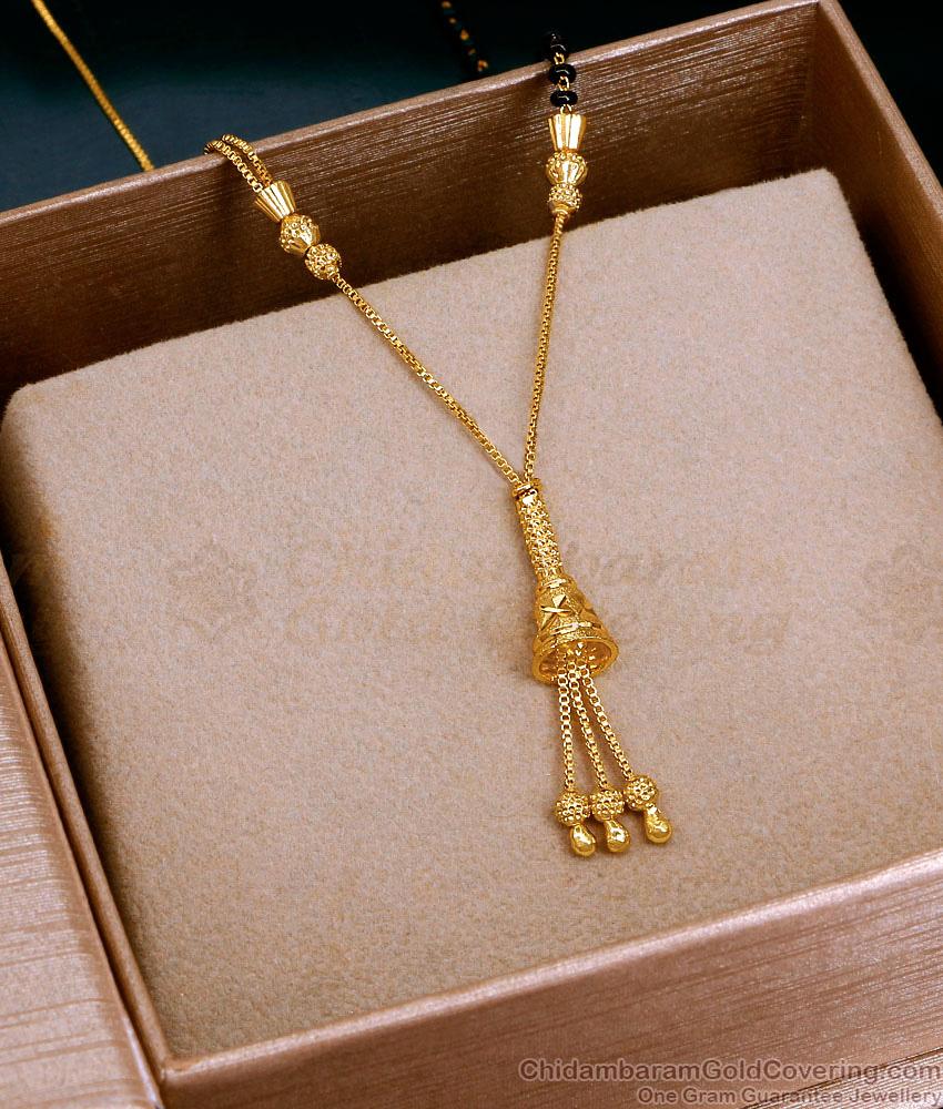 Latest Karugamani Gold Plated Short Pendant Chain Online SMDR2541