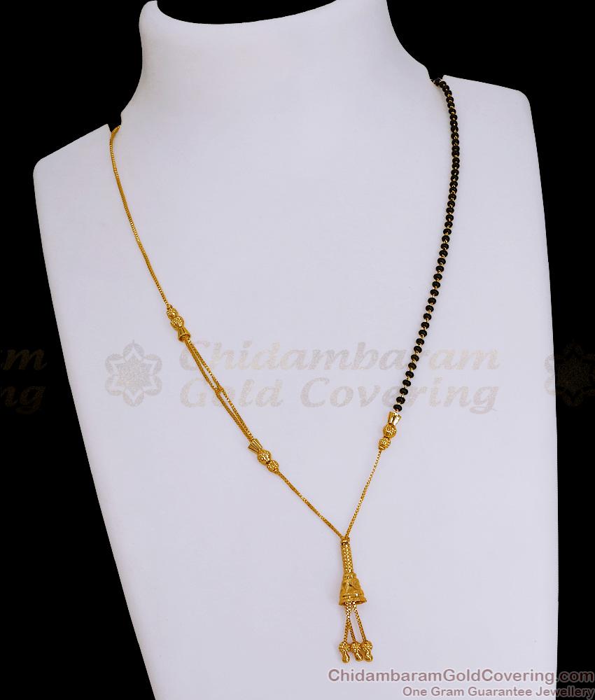 Latest Karugamani Gold Plated Short Pendant Chain Online SMDR2541