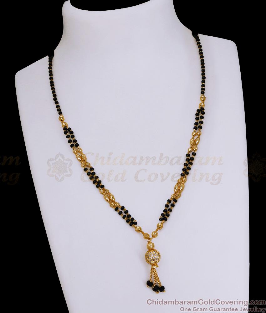 Ad White Stone 2 Line Modern Mangalsutra Design Online SMDR2542