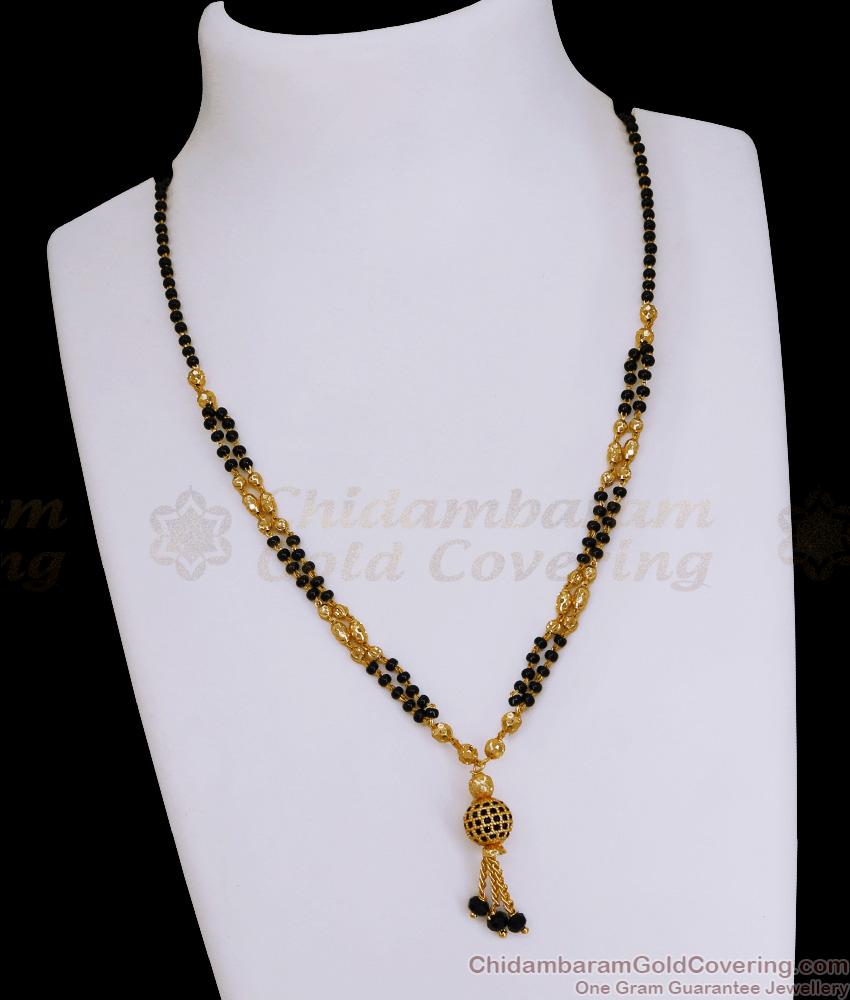 Traditional 1 Gram Gold Nallapusalu Short Chain Collections SMDR2543