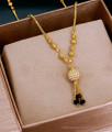 Pure Gold Tone Short Mangalsutra Black Beads Chain Online SMDR2548