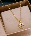 Round Diamond Pendant Gold Imitation Necklace Collection SMDR2554