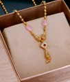 24Kt Gold Tone Short Mangalsutra Chain With Multi Stone Design SMDR2580