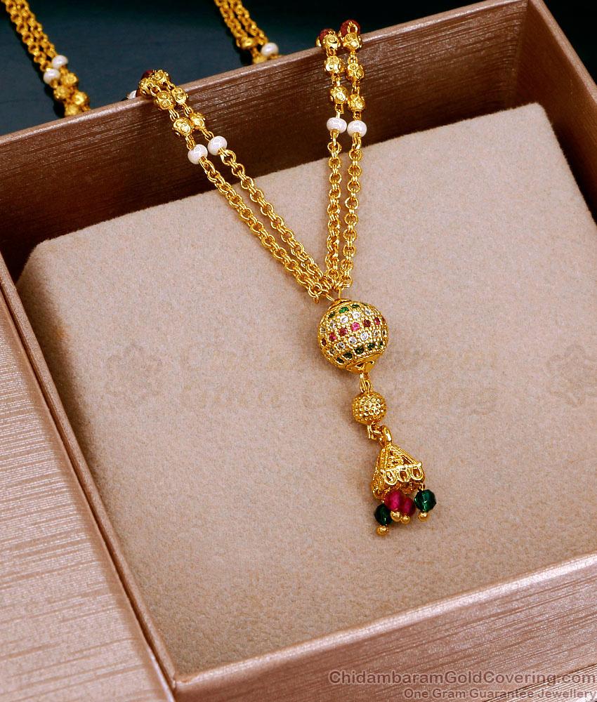 Real Gold Design Ball Pendant Fancy Mangalsutra Collections SMDR2581