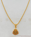 Multi Stone Peacock Pendant Chain Jewelry Daily Use Collection SMDR458