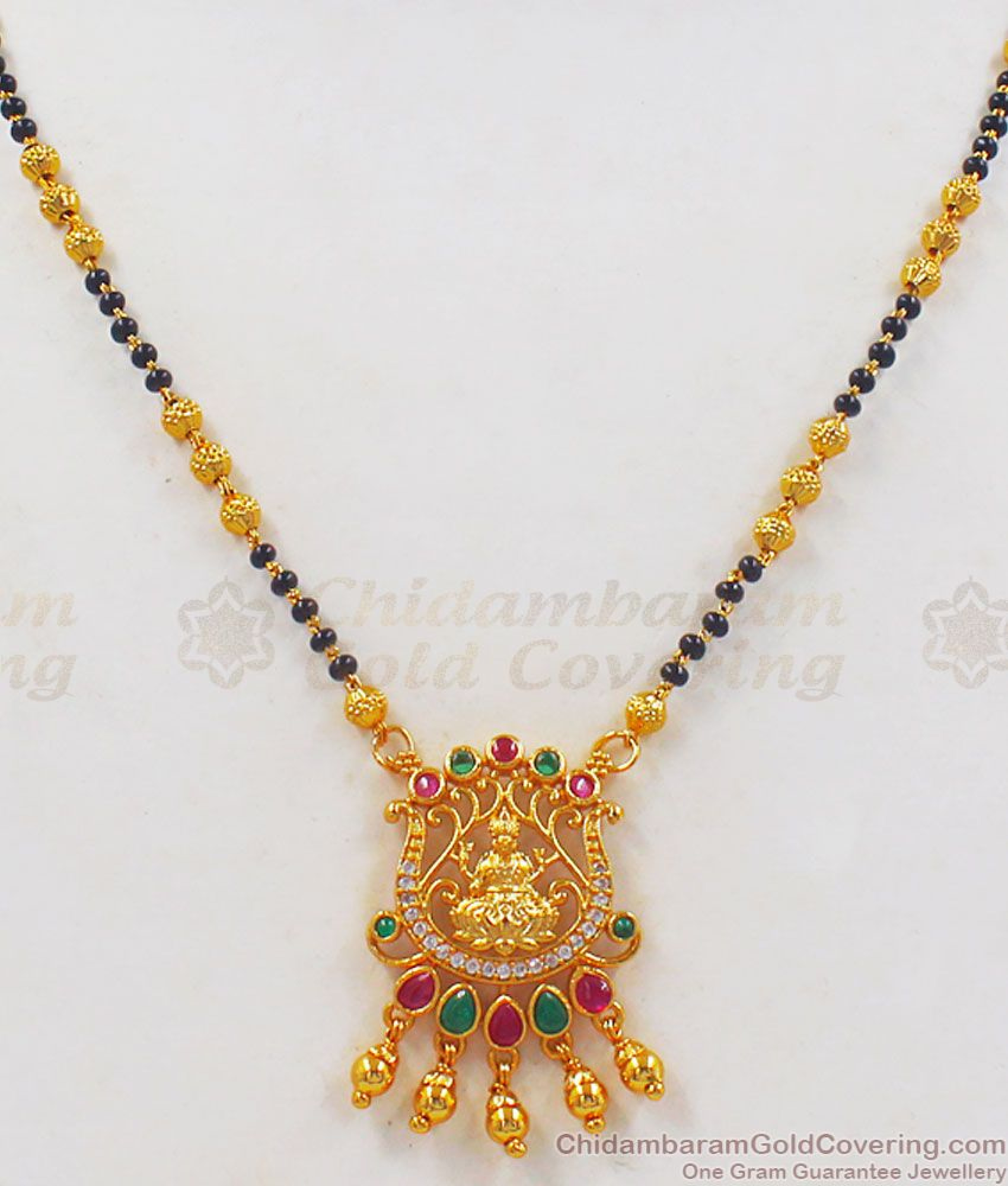 Buy Traditional Lakshmi Dollar Mangalsutra Short Chain Collections SMDR651