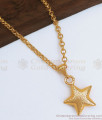 Pure Gold Tone Small Star Pendant With Chain SMDR869