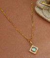 Thin Gold Plated Turquoise Stone Pendant Chain For Regular Use SMDR917