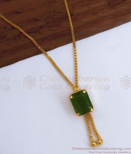 Statement green gemstone handmade necklace set at ₹4950 | Azilaa