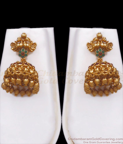 22K Gold 'Ram Parivar' Drop Earrings With Cz & Color Stones (Temple  Jewellery) - 235-GER15210 in 13.350 Grams