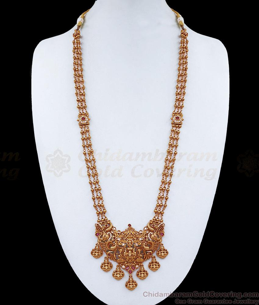 Vintage Look 3 Line Antique Haram Nagas Bridal Collection Temple Jewellery ANTQ1086