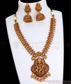 TNL1099 - Premium Antique Lakshmi Peacock Necklace Nagas With Jhumki