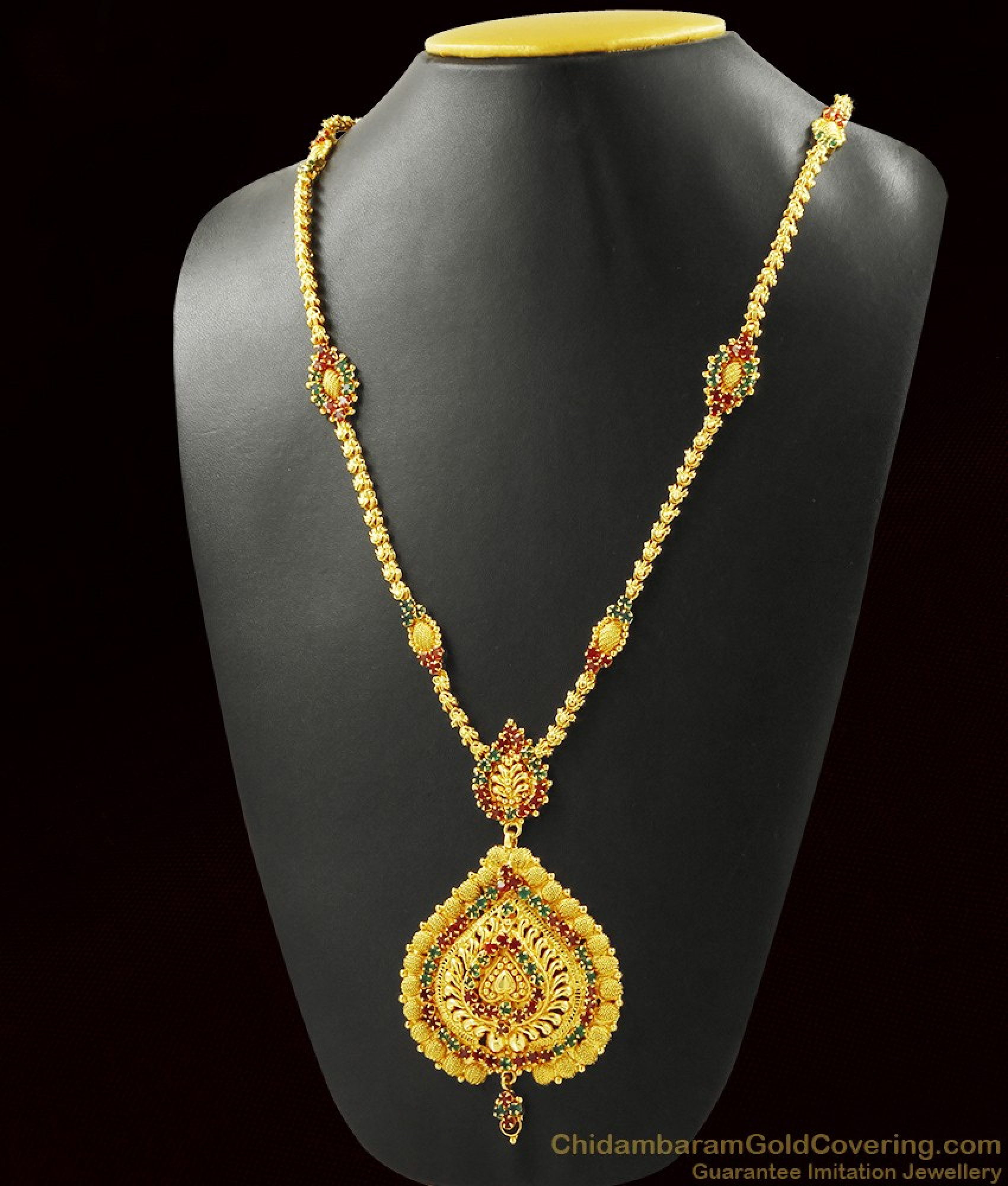 Onam Special Kerala Long Necklace Chain Pattern Design