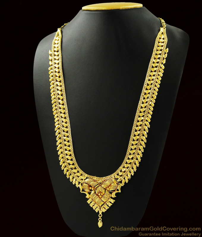 Long Kasu Malai, Ruby Stone Gold Plated Aaram, American Diamond Aaram ...