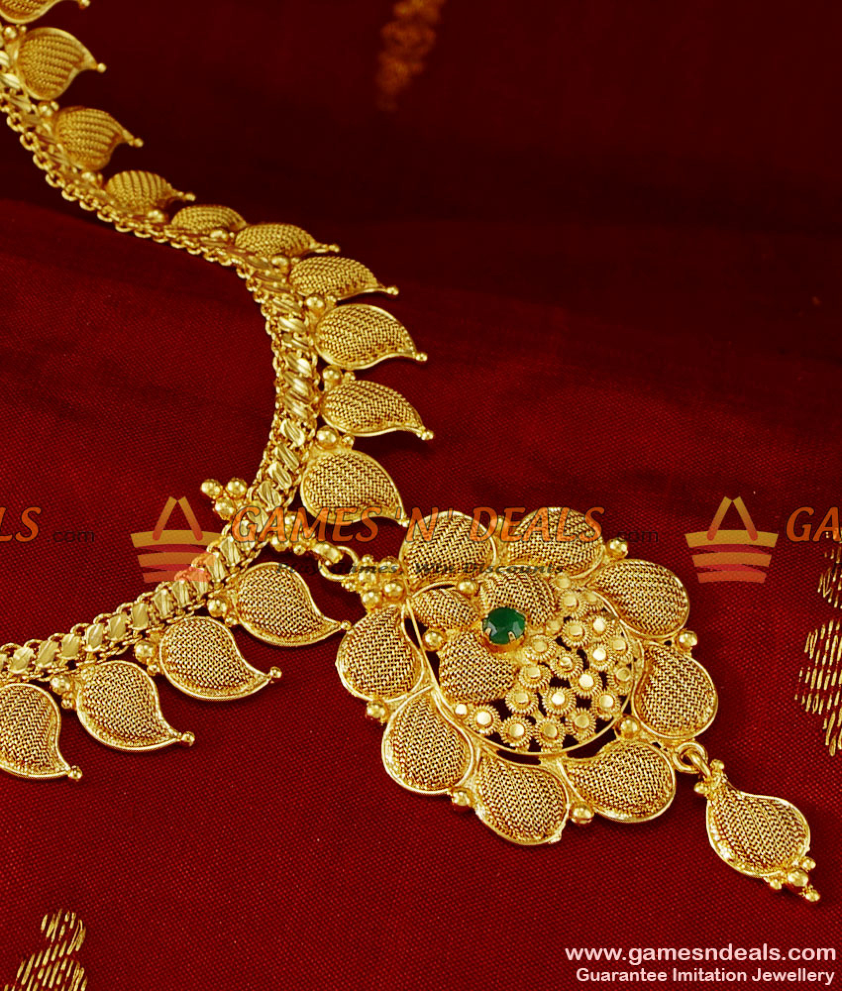 Arrg89 - Grand Bridal Wear Maanga Malai Long Haram Imitation Jewellery 