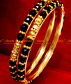 BR013-2.8 Size Gold Plated Crystal Beaded Design Daily Wear Bangles