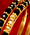 BR013-2.8 Size Gold Plated Crystal Beaded Design Daily Wear Bangles