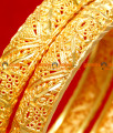 BR037-2.6 Size 24ct Gold Plated Thin Kerala Design Ethinic  Wear Bangle