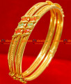 BS019-2.8 Size Gold Plated Stone Bangle Thin Spring Party Wear Design