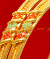 BS019-2.6 Size Gold Plated Stone Bangle Thin Spring Party Wear Design