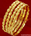 BR062-2.4 Size Gold Plated Jewellery Flower Design Traditional Imitation Bangles