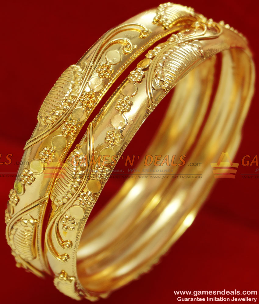 BR069-2.8 Size Traditional Tamilnadu Gold Like Design Imitation Bangles