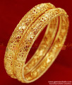 BR082-2.4 Size Gold Plated Kerala Flower Design Daily Wear Imitation Bangle